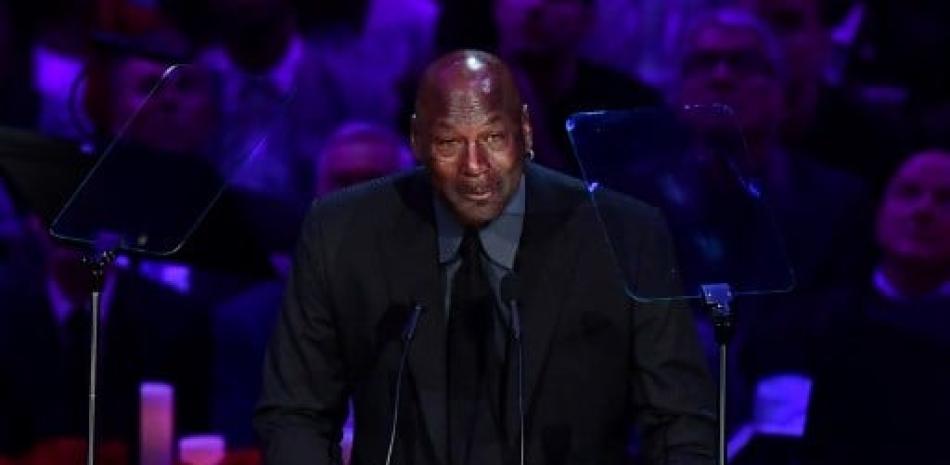 Michael Jordan durante la ceremonia de despedida de Kobe Bryant. / AFP