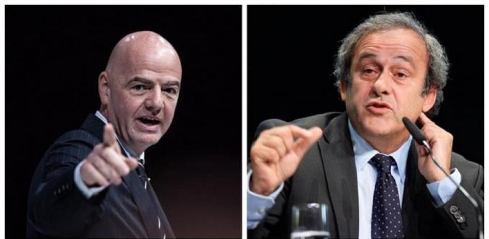 El expresidente de UEFA, Michel Platini (derecha), afirmó que el actual presidente de FIFA Gianni Infantino (izquierda) debe renunciar a su posición. LD.