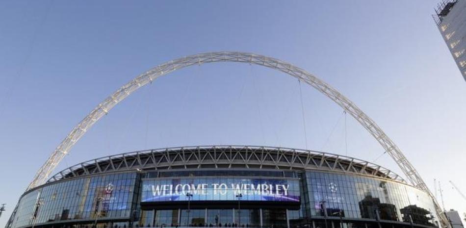 Esta foto de archivo del 3 de octubre de 2018 muestra una vista del exterior del estadio de Wembley en Londres.