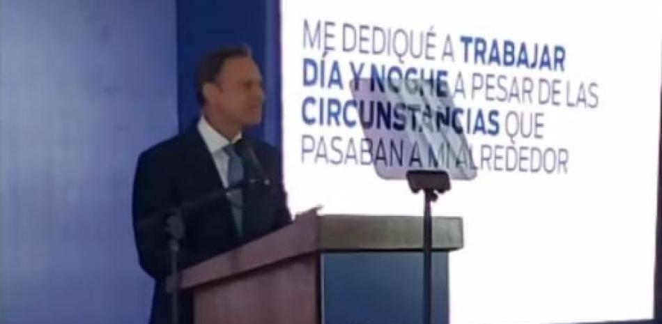 Captura de la transmisión del discurso de Jean Alain Rodríguez.