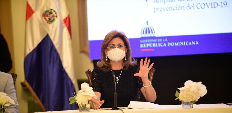 La vicepresidenta Raquel Peña anunció las medidas.