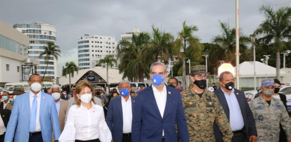 El presidente de la República, Luis Abinader durante el acto de entrega de flotillas motorizadas en el Ministerio de Defensa/ Twitter Presidencia de la República