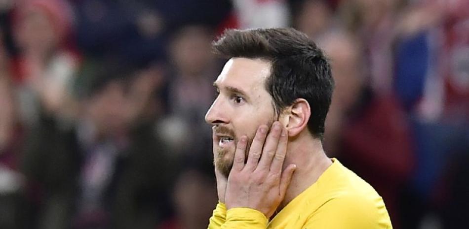 En esta foto del 6 de febrero de 2020, el atacante argentino Lionel Messi durante el partido contra el Athletic Bilbao por la Copa del Rey en el estadio San Mamés. (AP Foto/Álvaro Barrientos, archivo)