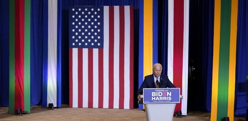 El candidato presidencial demócrata Joe Biden durante un evento del Mes de la Herencia Hispana en el Osceola Heritage Park, en Kissimmee, Florida. Foto: AP/Patrick Semansky.
