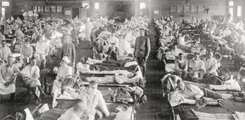 Un hospital habilitado para los contagiados con la «gripe española» en 1918 - ABC