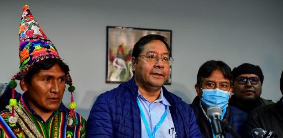 El presiedente electo de Bolivia, Luis Arce, del partido Movimiento por el Socialismo. Foto: Ronaldo Schemidt/AFP.