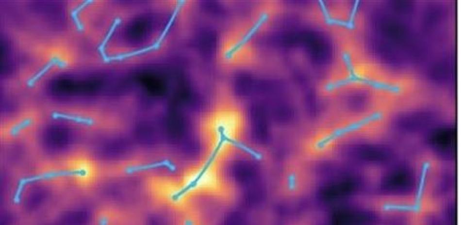 Imagen simulada de la emisión en el dominio de rayos X del gas contenido en los filamentos de la red cósmica.

Foto: TANIMURA, AGHANIM CNRS/UNIVERSIDAD DE PARIS-SACLAY