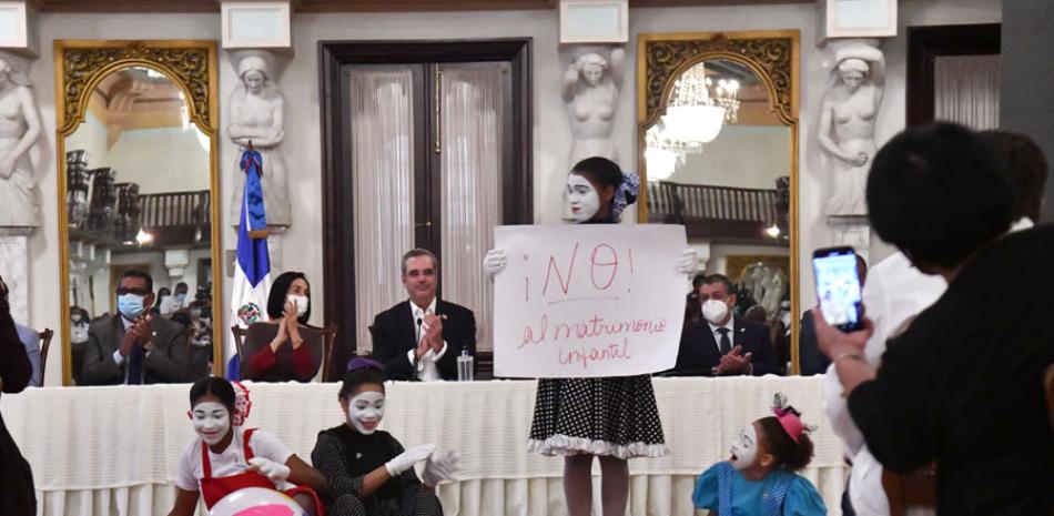 El mandatario durante un acto contra el matrimonio infantil en el Palacio Nacional.