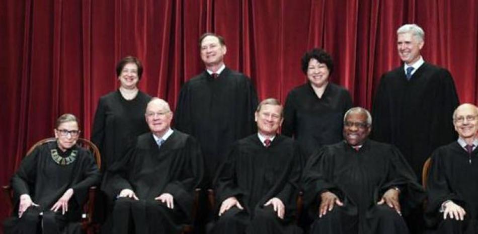Los miembros de la Suprema Corte de Justicia de Estados Unidos.