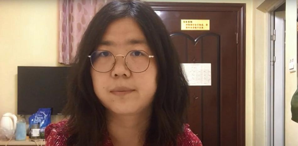Exabogada y periodista ciudadana china Zhang Zhan. Folleto / YOUTUBE / AFP