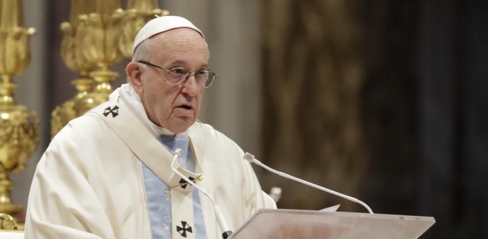 El papa Francisco durante la homilía de la misa de Año Nuevo, en la basílica de San Pedro, en el Vaticano, el 1 de enero de 2019.

Foto: AP/Andrew Medichini