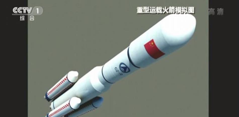 Ilustraciòn artística del futuro cohete lunar chino - CCTV