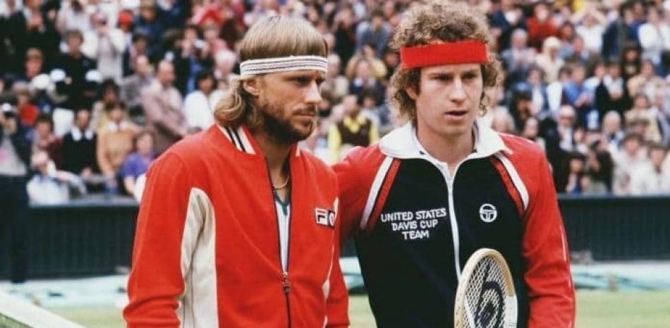 Bjorn Borg junto a su rival y amigo John McEnroe en la época del apogeo de ambos.