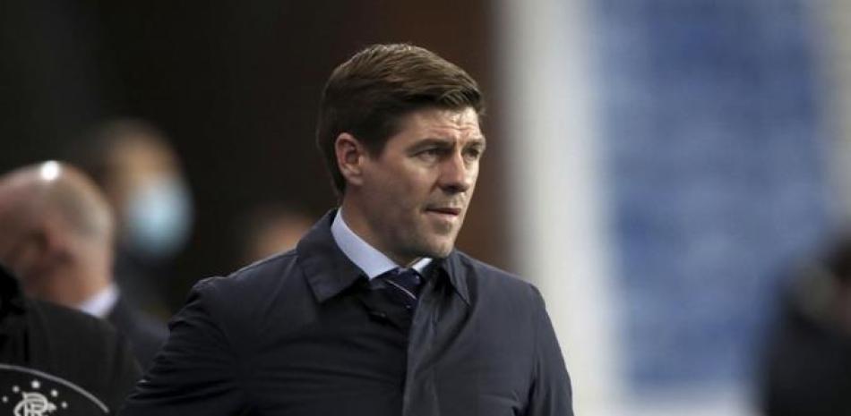 El técnico de Rangers Steven Gerrard. (Andrew Milligan/PA vía AP)