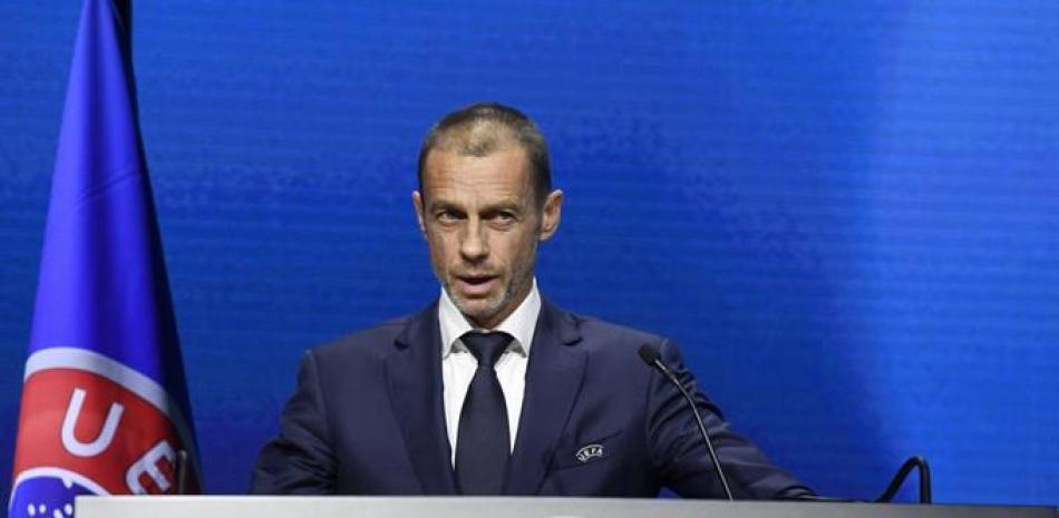 El presidente de la UEFA Aleksander Ceferin durante el Congreso de la UEFA en Montreux, Suiza, este martes.