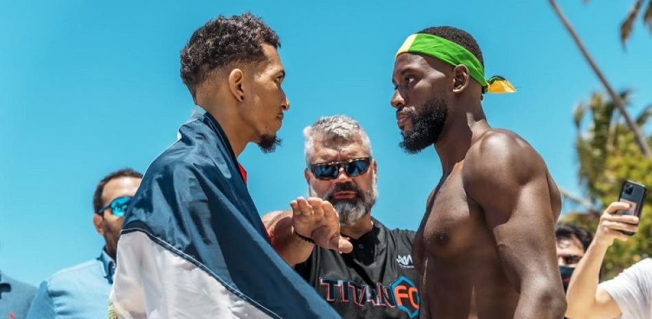 Carlos Matos, de República Dominicana y Dilano Taylor, de Estados Unidos, quienes se enfrentarán este viernes por el título mundial de la MMA.