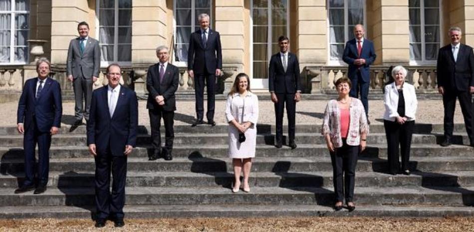 Los ministros de finanzas de las naciones del Grupo de los Siete (G7). Foto: Henry Nicholls/AFP.