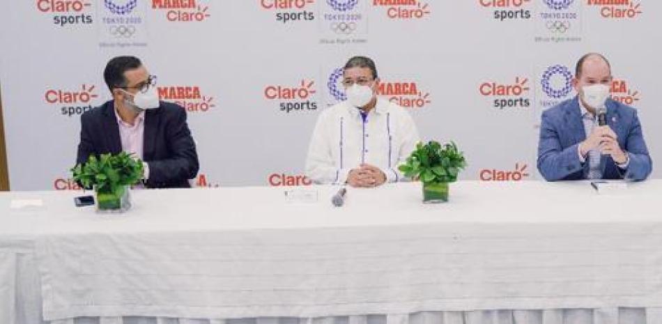 Los señores Manuel Luna, Francisco Camacho, Omar Acosta y Antonio Acosta durante un encuentro virtual en el que ofrecieron detalles de las transmisiones de los Juegos Olímpicos de Tokio.