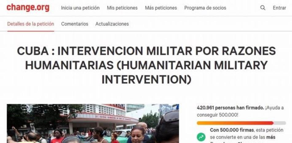 Petición en Change.Org a favor de una intervención militar de Estados Unidos en Cuba - CHANGE.ORG