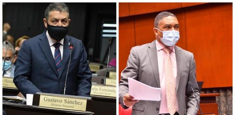 El diputado Gustavo Sánchez y el senado Yvan Lorenzo, voceros del PLD en las Cámaras Legislativas. / Fuente: LD