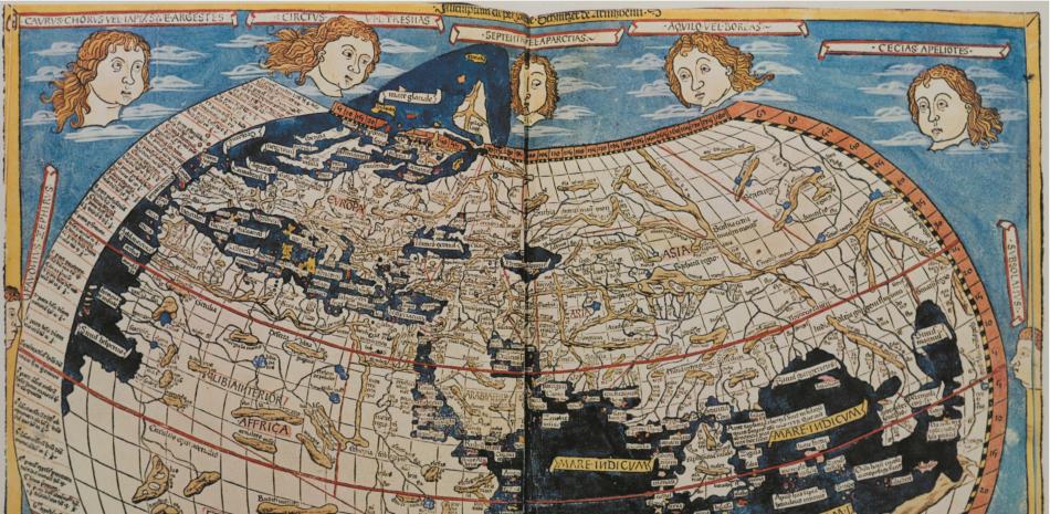 Mapa de Ptolomeo, Geografía, 1482.

Foto cedida por Penguin Random House Grupo Editorial.