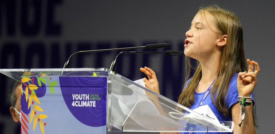 "Si esto es lo que consideran acción climática, no la queremos", denunció Thunberg. FOTO: AP