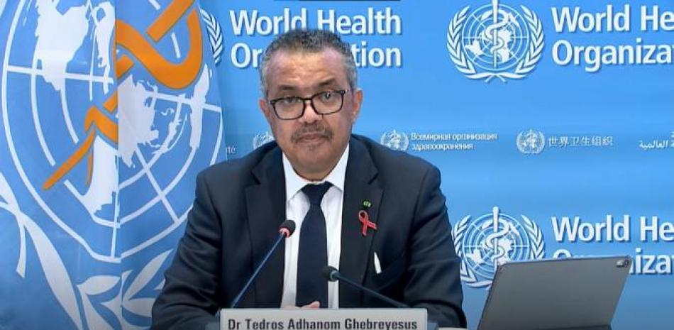 El director general de la Organización Mundial de la Salud (OMS), Tedros Adhanom Ghebreyesus, en rueda de prensa tras la Asamblea Mundial de la Salud. A 1 de diciembre de 2021.

Foto: OMS/EP