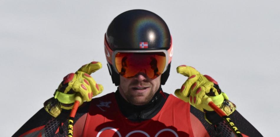 El noruego Aleksander Aamodt Kilde participa en la primera sesión de entrenamiento de descenso masculino durante los Juegos Olímpicos de Invierno de Beijing 2022 en el Centro Nacional de Esquí Alpino de Yanqing en Yanqing el 3 de febrero de 2022.
Jeff PACHOUD / AFP