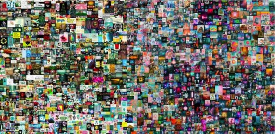 "Everydays: the First 5.000 Days", obra del artista digital estadounidense Mike Winkelmann, conocido por su seudónimo Beeple CHRISTIE'S AUCTION HOUSE/AFP