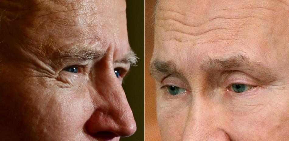 Joe Biden, presidente de Estados Unidos, y Vladimir Putin, presidente de Rusia. AFP