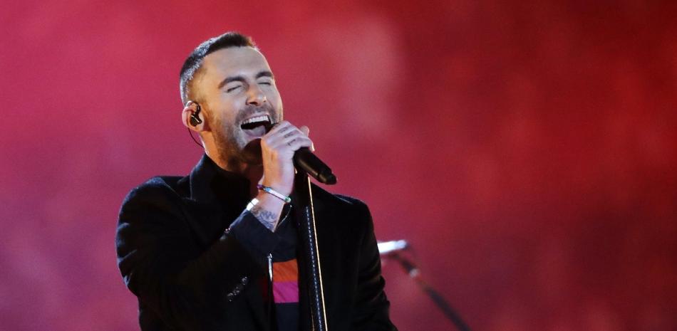 Adam Levine, de Maroon 5, durante el show en el NFL Super Bowl 53 el 3 de febrero de 2019, en Atlanta. (AP Photo/Matt Rourke)