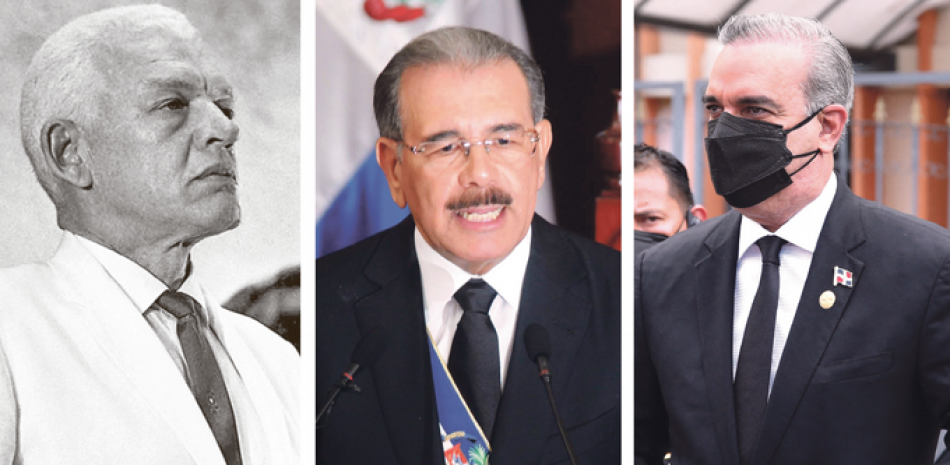 Juan Bosch,  Danilo Medina y Luis Abinader.