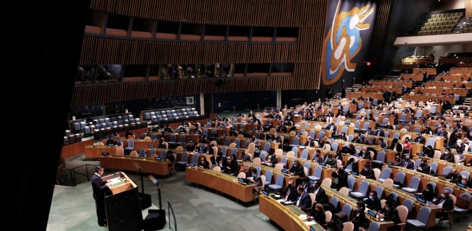 Los delegados de la Asamblea General de las Naciones Unidas llegan a una sesión especial sobre la violencia en Ucrania el 2 de marzo de 2022 en la ciudad de Nueva York.
SPENCER PLATT / GETTY IMAGES NORTEAMÉRICA / Getty Images vía AFP