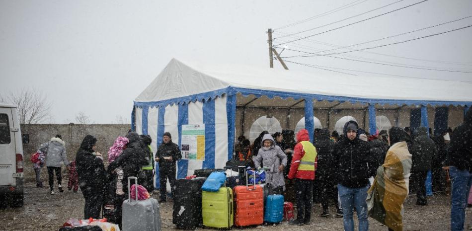Refugiados cerca de la cantina temporal cerca de la aduana de Palanca, Palanca, Moldavia, 8 de marzo de 2022. Foto: Dan Gutu/Unión Europea.