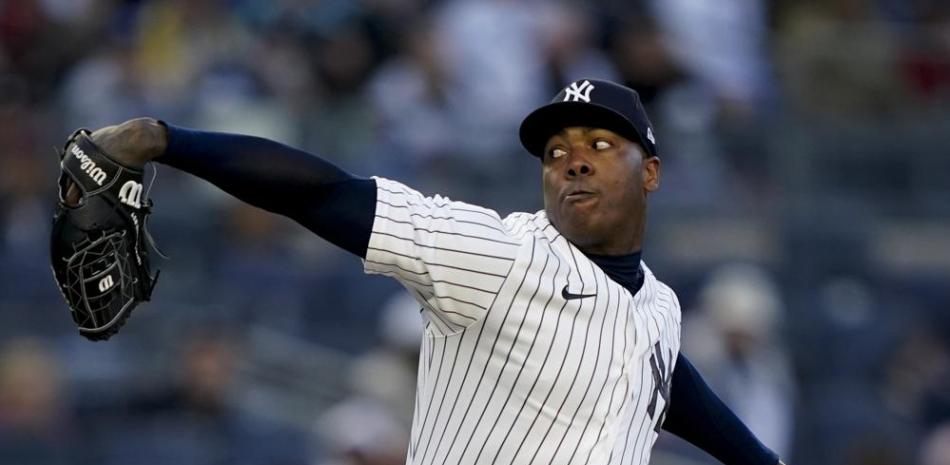 Aroldis Chapman, uno de los cubanos en las Grandes Ligas, es el cerrador de los Yanquis de Nueva York.