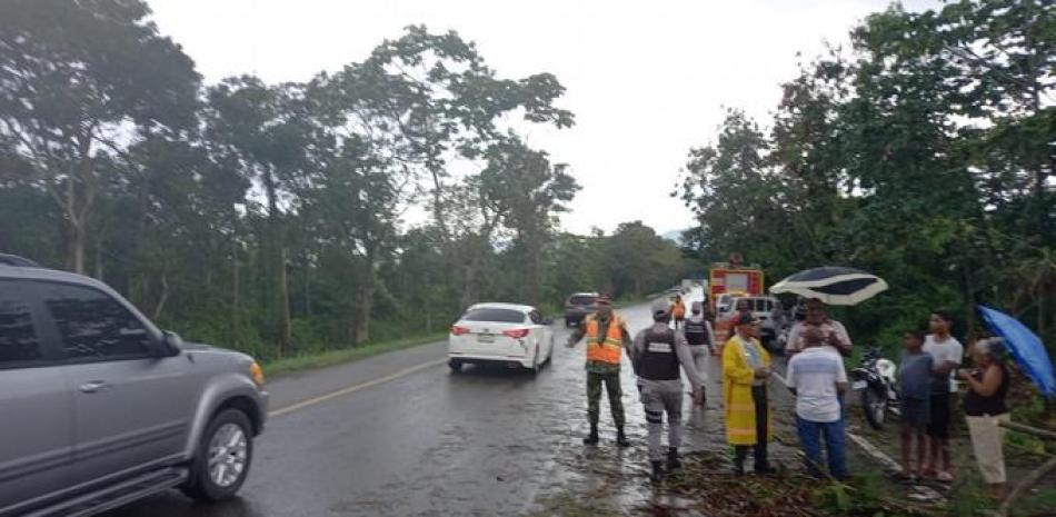 Foto del accidente ocurrido en la Autopista Las Américas./Foto/Fuente externa.