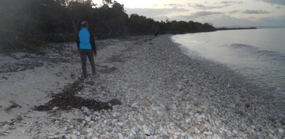 Piedras arrastradas por el alto oelaje en la playa Bocanyet, Pedernales. Odalis Báez / LD
