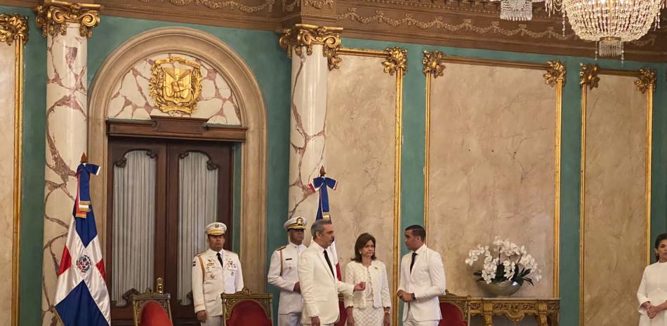 El presidente Luis Abinader durante la ceremonia donde recibió ocho credenciales, LD