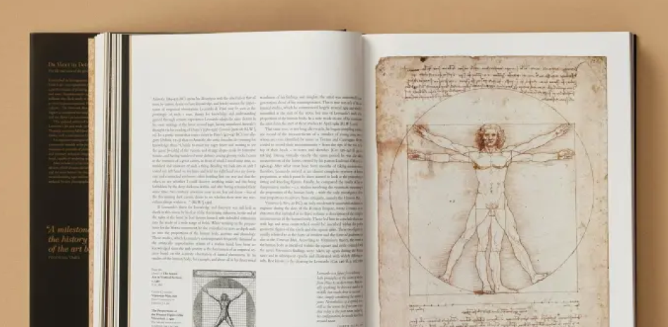 Imagen del libro titulado "Leonardo", publicado por Taschen en tamaño XXL, que radiografía la vida y obra del genio del Renacimiento. La monografía está firmada por Frank Zöllner, uno de los mayores expertos en la obra de Da Vinci (1452-1519) en el mundo y ve la luz este mes de mayo. EFE