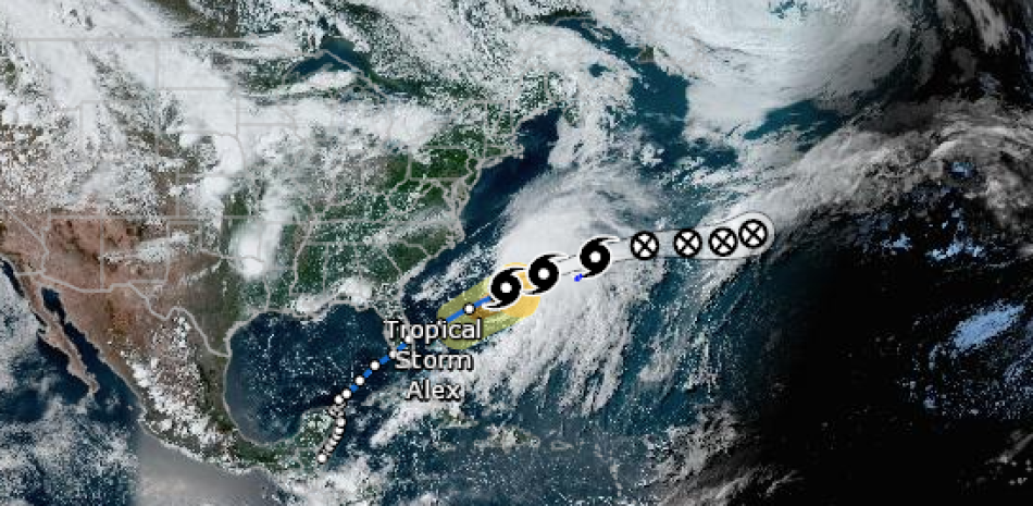 Tormenta tropical Alex. NOAA