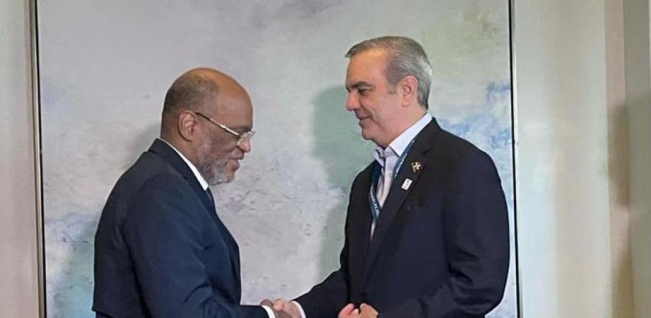 Presidente Luis Abinader y y el primer ministro de Haití, Ariel Henry.