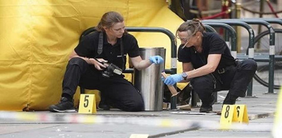 Policía de Oslo en la escena del tiroteo. AFP