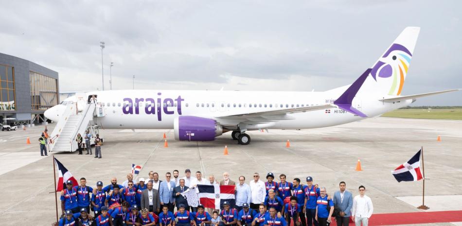 Integrantes de la selección nacional de fútbol sub20 tras su llegada al país tras clasificar al mundial y los Juegos Olímpicos.