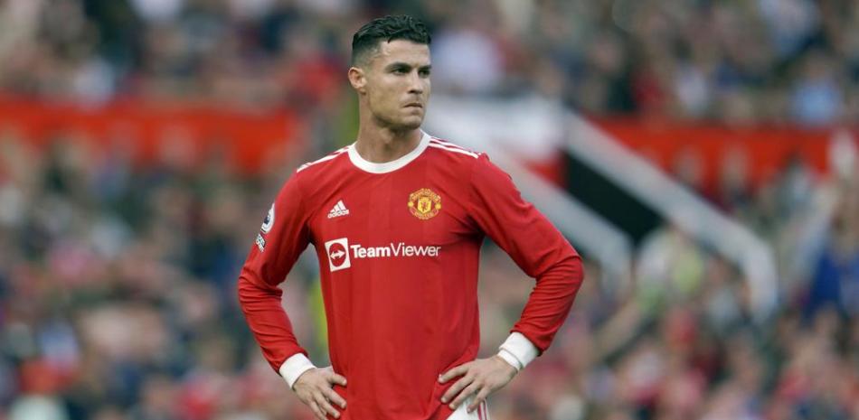 Cristiano Ronaldo durante un partido de la Liga Premier entre Manchester United y Norwich City en el estadio Old Trafford de Manchester, Inglaterra.