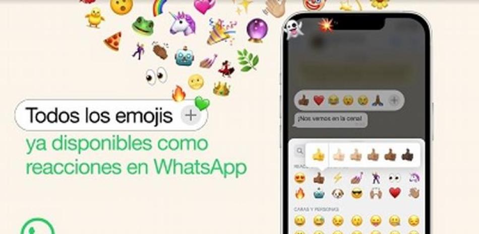 WhatsApp amplía a las reacciones todos los emoji de la plataforma. Foto: Europa press