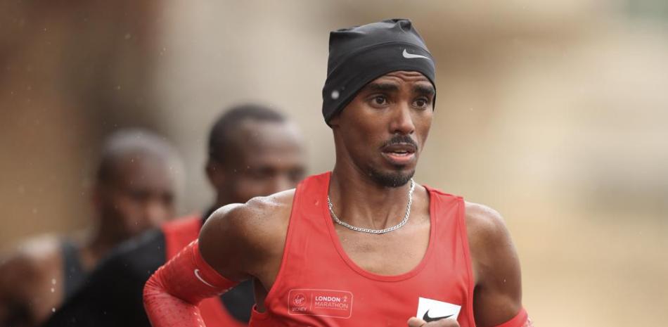 El británico Mo Farah participa en el Maratón de Londres, el 4 de octubre del 2020.