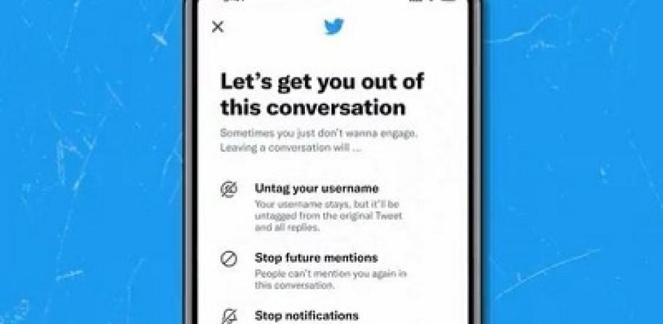 Twitter implementa un botón para desetiquetarse de conversaciones. Foto: Europa press