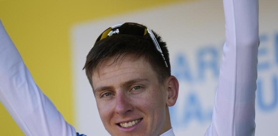 El esloveno Tadej Pogacar tras la 20ma etapa del Tour de Francia, en Rocamadour, el 23 de julio.