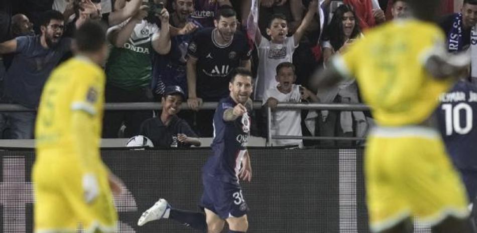 Lionel Messi celebra el golf que marcó ante el oncendo Nantes.
