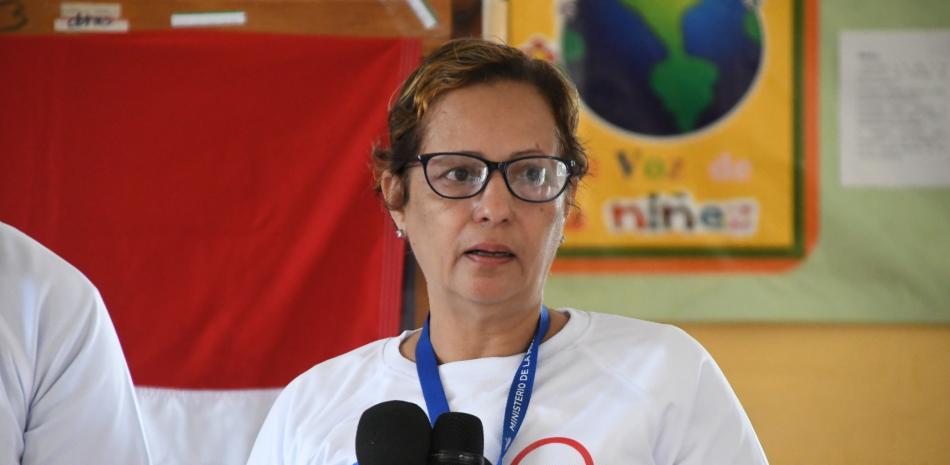 Rosa Espinal durante su intervención en el Taller Equidad de Género en el Deporte que se impartió en el Día Olímpico en San José de Ocoa.
